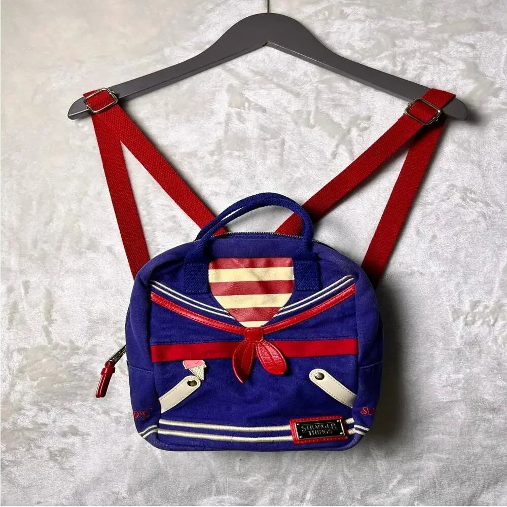 Loungefly Stranger Things Mini Backpack Scoops Ahoy Sailor Bag Red White Blue
